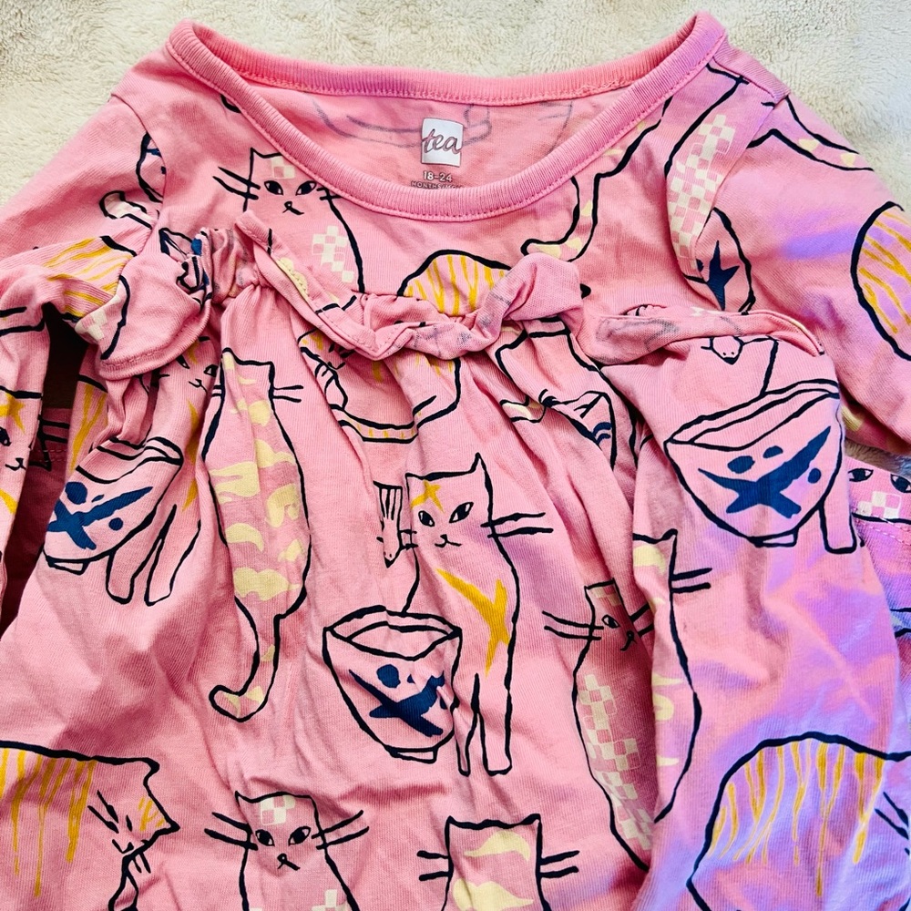 Tea collection dress.  Cats. 18-24 months. Long sleeve. Great condition.